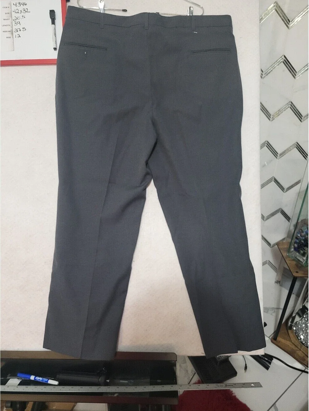 Men's Classic Gray Dress Pants Size 42x32
